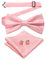 JEMYGINS Herren Fliege mit Cashewblütendesign Retro-Design mit Manschettenknöpfen und Einstecktuch,Rosa gesprenkelt