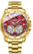 rorios Quarz Armbanduhren für Herren Freizeit Edelstahl Uhren Mode Analog Uhr Leuchtend Datum Kalender Uhr für Männer Gold Rot