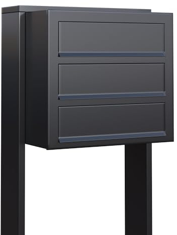 Briefkastenanlage, Design Briefkasten Cube for Three Anthrazit - Bravios