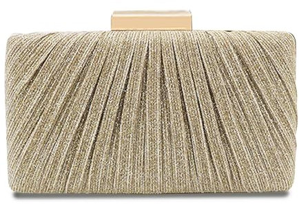 RonFoxi Abend-Handtasche, Clutch, Geldbörse, Damen, Mädchen, glitzernd, Abendtasche, Party, Hochzeit, Taschen, Stil 6, Gold