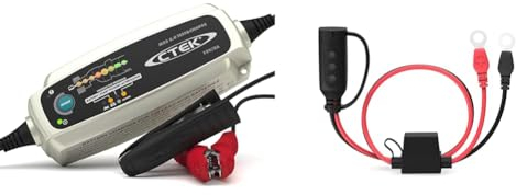 CTEK MXS 5.0 Test & Charge, Batterieladegerät 12V, Batteriepfleger & Indicator Eyelet M6, LED-Anzeige für den Ladezustand der Batterie