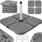 KESSER® Soporte de Sombrilla 4 Piezas, Peso para Sombrilla de plástico, Base para Sombrilla 60L / 80kg, Llenable con Agua o Arena, Incluido Conector metálico, Gris