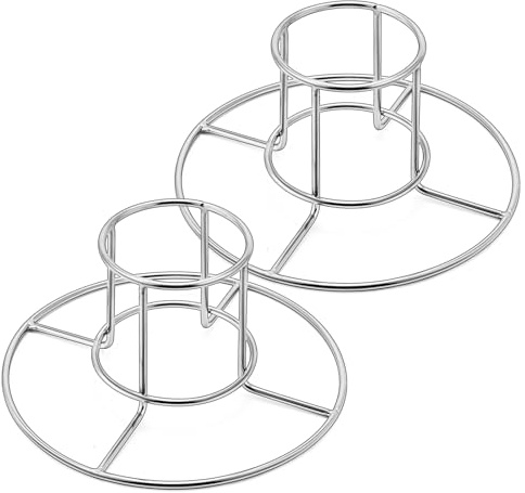 E-far Paquete de 2 soportes para latas de cerveza para horno ahumador de parrilla, soporte vertical de acero inoxidable para asador de pollo entero, grado alimenticio y estante no tóxico para pollo