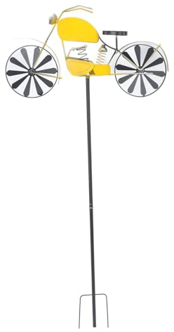 LKPOMI Motorrad-Windspiel, Outdoor-Windspiel aus Metall, Vintage-Windrad, Gartenstecker, Dekoration für Hof, Rasen, Terrasse, Dekoration