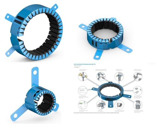 CONEL Brandschutzmanschette CONEL FLAM inkl. Dämmung bei gerader Durchführung DN 32 bis 160 mm (DN 75 | 75-85 mm Rohr)