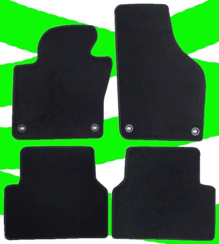 AUTOTEPPICH-STYLERS Q100+ Fußmatten Set passend für VW Touran 2003-2006 1T 1T1 Autoteppiche Matten Halter oval