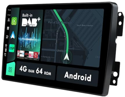 MISONDA [4G+64G] Autoradio Android 10 IPS per FIAT 500L (2012-2019) con DAB+/CarPlay/Android Auto/DSP telecamera posteriore integrata e microfono