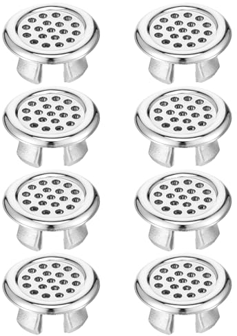 AOZUO 8 piezas de cubierta de rebosadero de lavabo, revestimiento de sifón para lavabo, anillo de rebosadero, tapón de rebosadero, anillo decorativo, cubierta de desagüe galvanizada, redonda para