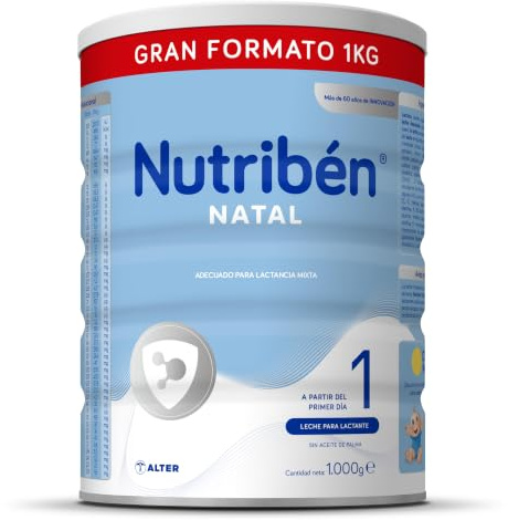 Nutribén Pro Alfa 1 Leche de Inicio en Polvo Desde el Primer Día, 1kg | Nutricionalmente completa como fuente alimenticia para lactantes hasta los 6 meses. Sin aceite de palma.