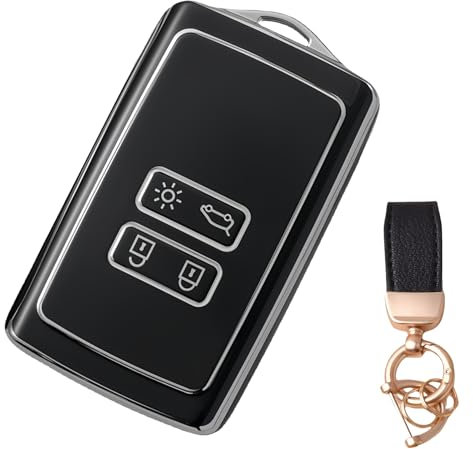 NEUHOO Accessoires de Voiture pour Dacia Sandero 3 | Sandero Stepway 2020-2024 2025 Coque de clé et Porte-clés, Dacia Coque de clé en Silicone (Noir-1)