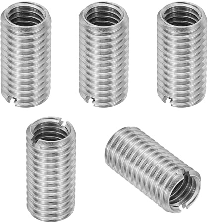 PATIKIL 5 Stück Gewindeeinsatz, M10 auf M8 x 20 mm Edelstahl Reduziermutter Gewindehülse, Schlitzen gewindeadapter m10 m8 Gewindeeinsätze hülse reduziermutter, gewinde reparatur