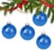 absolove Weihnachtskugeln Glas 6CM Blau, 16er Set Christbaumkugeln, Weihnachtskugeln Ornamente mit Federtextur für Christbaumschmuck, Heimdekoration und Andere Festliche Dekorationen