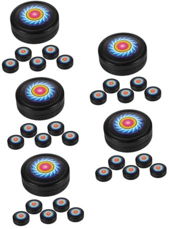 KOMBIUDA 5 Stück 6 Stück Rasenhockey Outdoor-Hockey-Zubehör Hockey-Puck-Walze Hockeyball Kniehockeybälle Indoor-Hockey-Pucks Standard-Hockey-Pucks Hockeypucks Masse Rollhockey Plastik Black