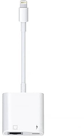 Adaptador de red LAN Ethernet Lightning a RJ45 con puerto de carga para modelos seleccionados de iPhone, iPad de 100 Mbps, carga Plug and Play