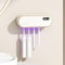 mumisuto UV Sanitizer Zahnbürstenhalter Wand Ohne Bohren mit Trocknungs & Timerfunktion, 1800mAh Wiederaufladbare Toothbrush Holder, 4 Schlitze Badezimmer Zubehör für Kinder & Erwachsene (Weiß)