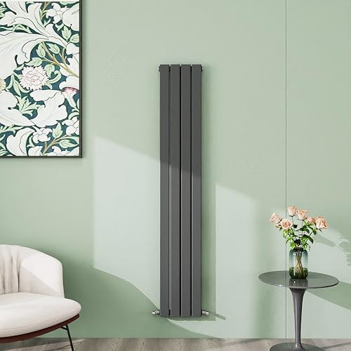 Simple Bathroom 1600×272mm Anthracite Vertical Designer Radiator Single Panel Modern Central Heating Flat Panel Radiators