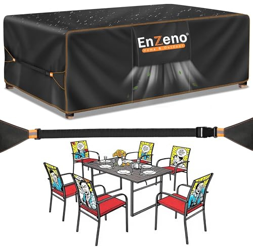 Enzeno Gartenmöbel Abdeckung Wasserdicht Abdeckplane Tisch,150x100x100cm | Schutzhülle Wetterfest Winterfest UV-beständig Winddicht Reißfest Oxford-Gewebe für Gartentisch,Gartenmöbel und Loungemöbel