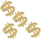 TOVINANNA 4Pcs Gold Sign Ring Hip Hop Punk Style Finger Jewelry for Fancy Dress Costume Parties Attention Grabbing Accessory for Rappers Hip Hop Artists