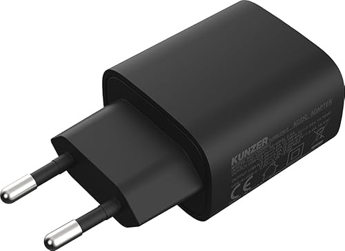 KUNZER 7USBL230-2 USB-Steckernetzteil 230V 20W, Dual-Ausgang USB-C, USB-A | für ZER-Lampen, mobile Geräte, Tablets, Endgeräte