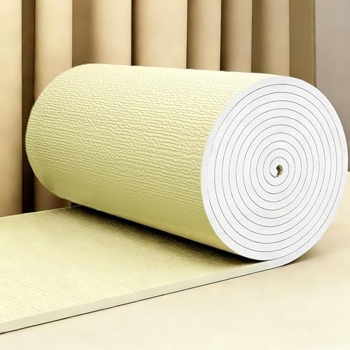 STCERY Leinen-Oberflächenaufkleber, Wasserfeste, Selbstklebende Tapetenrolle 5 Mm, Abziehbare Und Aufklebbare Isolier-Wandmatte, Für Schlafzimmer-Heimdekoration(Beige,10m/393.7in)