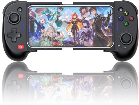 ShanWan Mobile Bluetooth-Controller, Hall-Effekt-Joystick mit verstellbarer Höhe, kompatibel mit iPhone/Android/Xbox Cloud Gaming/Steam Link, ideal für Genshin Impact/Call of Duty Mobile