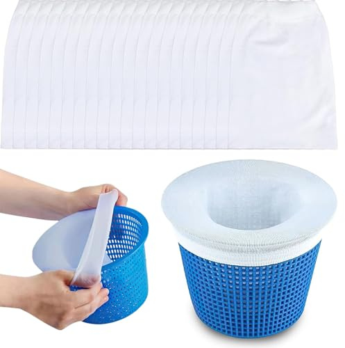 Chaussette Skimmer Piscine 30 Pièce ，Réutilisable Chaussette Filtre Piscine, Chaussettes de Skimmer de Piscine pour Panier Piscine,Capture Débris, Feuilles et Cheveux, Idéal pour Piscines Creusées et