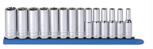 GEARWRENCH 14 Piece 3/8 Drive 6 Pt. Deep Socket Set, Metric - 80554