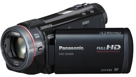 Panasonic HDC-SD909EGK Full HD Camcorder (SD-Kartenslot, 12-fach opt. Zoom, 8,8 cm (3,5 Zoll) Display, Bildstabilisator, 3D kompatibel) schwarz