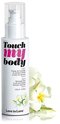 Love To Love - Huile de Massage & Lubrifiant Intime ''Touch My Body'' - Texture Sensuelle et Hydratante - Compatible Sextoys & Préservatifs - Made in France - Parfumée au Monoï - 100ml