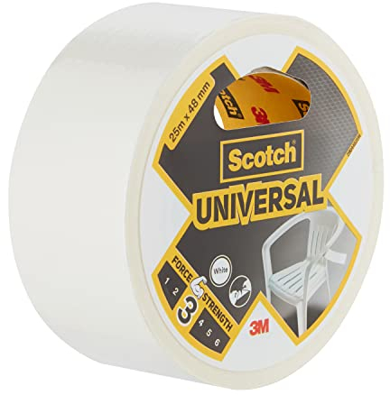 Scotch 4101W25 Nastro Adesivo Telato, Bianco