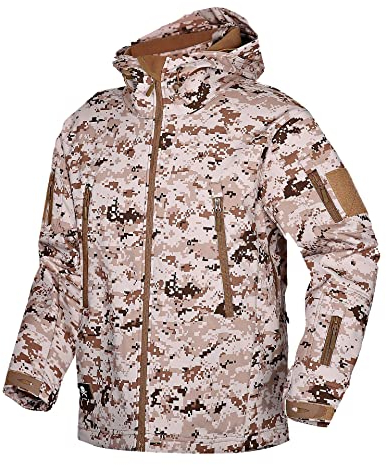 Kelmon Herren Softshelljacke Wasserabweisend Militär Jacke Taktische Jacke Warme Outdoorjacke Winddichte Funktionsjacke mit Multi Reißverschlusstaschen