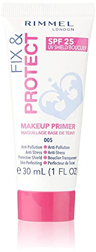 Rimmel - Primer Viso Fix&Protect - Base Trucco Perfezionante e Protettiva con SPF 25 - Trasparente - 30 ml