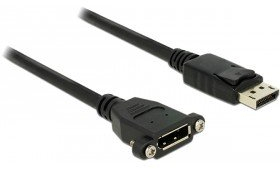DELOCK Kabel Displayport 1.2 Stecker > Displayport Buchse zum Einbau 1m
