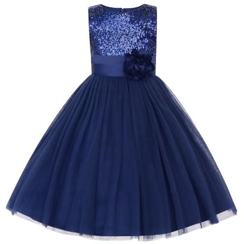 JerrisApparel Kleines Mädchen Paillette Blume Hochzeit Bankett Party Kind Kleid