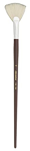 Silver Brush Limited Silverstone Fan Oil Paintbrush, Size 10, Long Handle | Stiff Flagged Hog Bristle, Superb Paint Absorbency, Lightly Textured Strokes, Smoothing, Blending, Lifting, Softening Colours