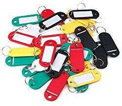 Accessotech - Etiquettes Bagages Plastique Coloré X30 Porte-Clé Avec Etiquette Nom