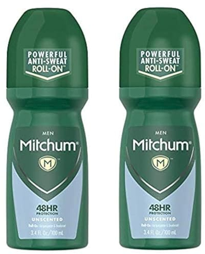Mitchum Invisible Anti-Perspirant & Deodorant Roll-On, Unscented 3.4 oz (Pack of 2)