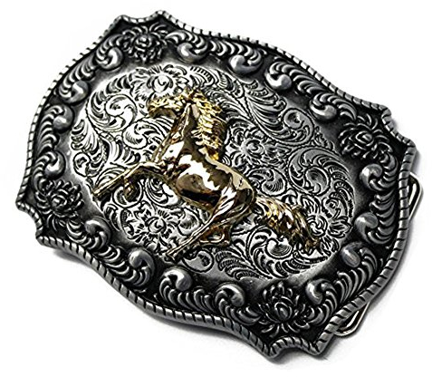 Lkmy Herren-Gürtelschnalle, 3D-Pferd, Gold-Gürtelschnalle, Western-Cowboy-Vintage-Gürtelschnalle, Jeans-Accessoire für Männer, Frauen, Vatertag, Weihnachten, Geburtstagsgeschenk