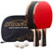 Senston Table Tennis Bats 2 Player Set, Ping Pong Paddle Set with Racket Case, Table Tennis Racket for Family Activity, School and Sports Club