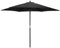 Harbour Housewares Jardin Parasol - Grand 6 nervuré Toile Pare-Soleil avec Poteau en Bois - Poulie Operated - Noir - 2.68m