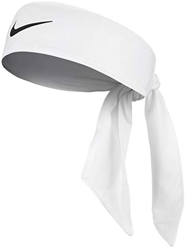 NIKE Dri-Fit Fury Sweat-Wicking Head Tie - Unisex (White)