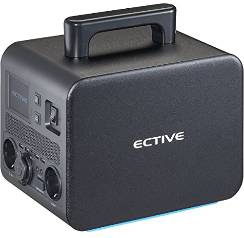 ECTIVE Tragbare Powerstation - 500W, 500Wh, LiFePo4 Batterie, AC, USB, DC - Mobiler Solargenerator, Stromspeicher, Solar Stromgenerator, Akku Stromversorgung, Powerhouse für Camping, Wohnmobil