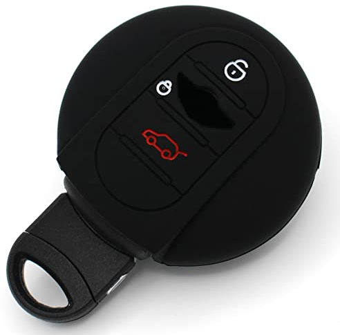 Autoschlüssel Hülle für 3 Tasten Auto Schlüssel Schutzhülle Silikon Schlüsselhülle Cover Kfz Zubehör MIB (Black)