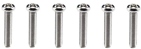 Musiclily Pro Metric M3X16mm Stainless Steel Saddle Intonation Screws for Import Strat Style Electric Guitar Tremolo Bridge,Original Color (Set of 6)