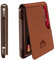 MURADIN Schlanker RFID-blockierender Metall-Kartenhalter, Taktische minimalistische Brieftasche für Männer, Elegante Bifold Herren-Geldbörse mit Geldclip (Saffiano Taupe)