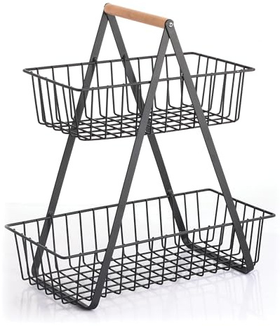Spirella MSV Elie Aufbewahrungskorb zum Aufstellen, industrielles Design, Holz & Stahl, Schwarz matt, Black