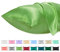 Lirex Satin Kissenbezug, 2er Pack Weiche Volltonfarbe Mikrofaser Seide Kissenbezug, Umschlag Verschluss Knitterfrei Verblassen Beständig Atmungsaktiv (Hellgrün, 50 x 75 cm)