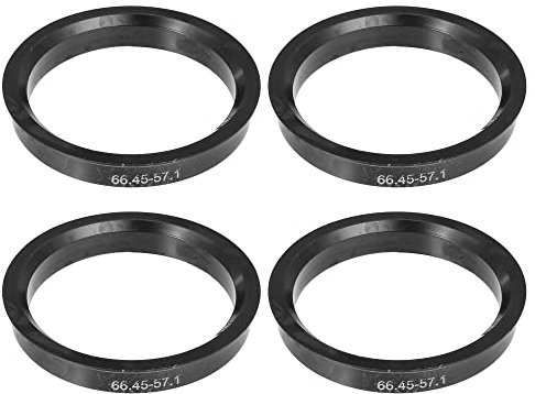 X AUTOHAUX 4uds 66.45mm a 57.1mm Universal Coche Eje Centrados Anillos Negro Anillos de Centrales