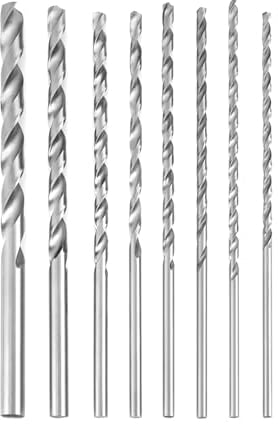 Set di Punte Trapano Metallo Elicoidali da 8 Pezzi, Punte Elicoidali a Gambo Dritto in Acciaio da 200 Mm, Diametro 4-10 Mm, Punte Elicoidali Ad Alta Durezza, Strumento di Perforazione per Metallo M