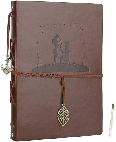 AIOR Fotoalbum Selbstklebend Einkleben, Groß Leder Scrapbook Fotoalben zum Selbstgestalten 60 Weiß Seiten, DIY Fotobuch für Hochzeit Geburtstag Jahrestag (Hochzeit)